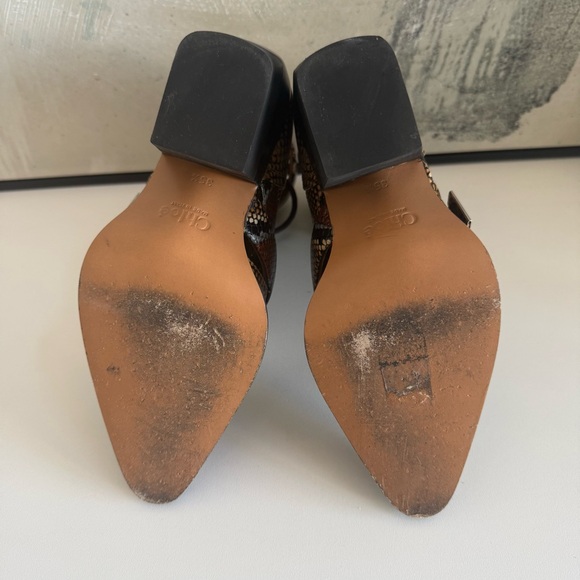 Chloe Brown Snake Print Cut Out Boots - Picture 6 of 9